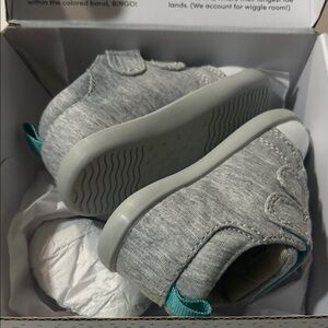 Cozy Gray and Teal Baby Walker Shoes